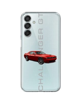 Etui do Samsung Galaxy M15 5G przeźroczyste, silikonowe Flexi, Szybkie Auta, czerwony Challenger GT