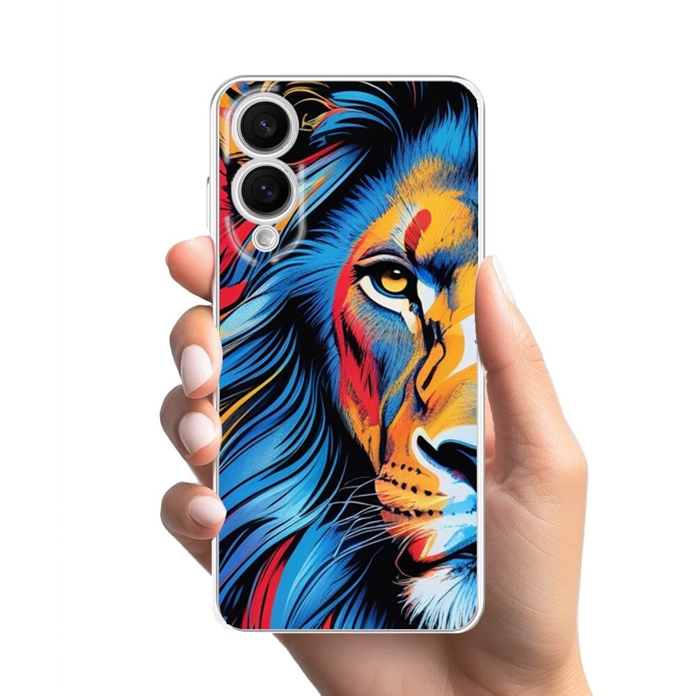 Etui do Samsung Galaxy S25 Edge przeźroczyste, silikonowe Flexi, Dzika Mandala, Lwie spojrzenie - obrazek 2