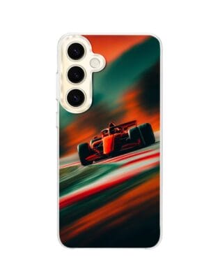 Etui do Samsung Galaxy S24 Plus z MagSafe przeźroczyste, silikonowe Flexi, Szybkie Auta, Wyścig F1