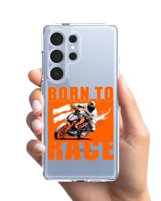 Etui do Samsung Galaxy S25 Ultra przeźroczyste, silikonowe Flexi, Bikers, Ścigacz