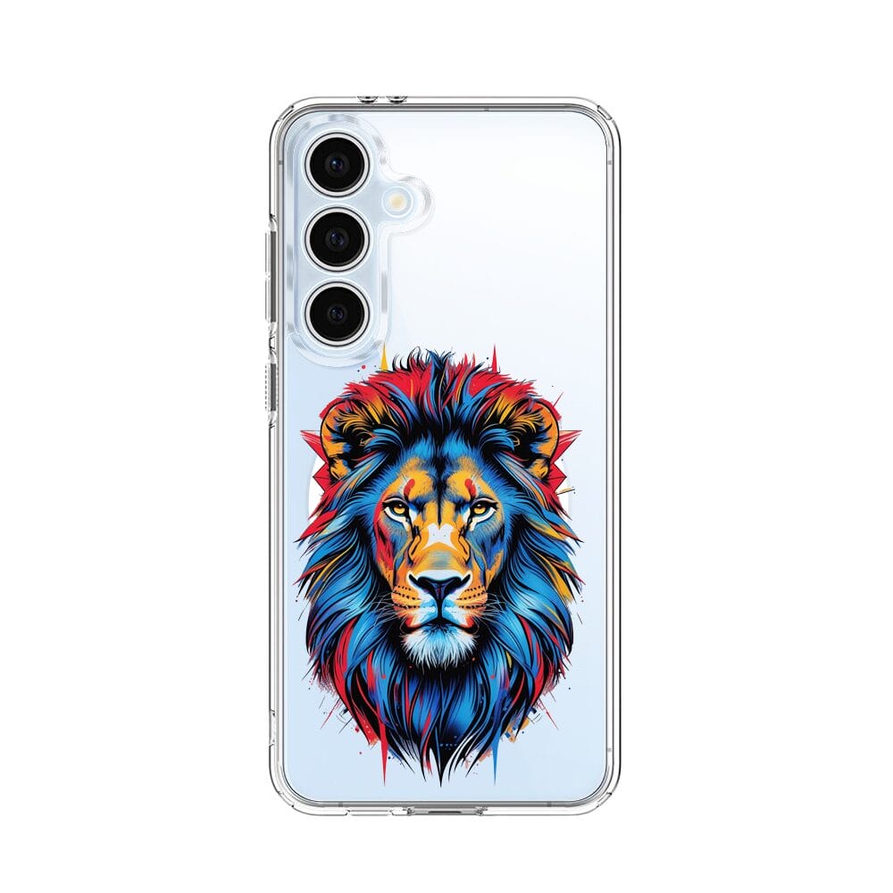 Etui do Samsung Galaxy S24 FE z MagSafe przeźroczyste, silikonowe Flexi, Dzika Mandala, Lew