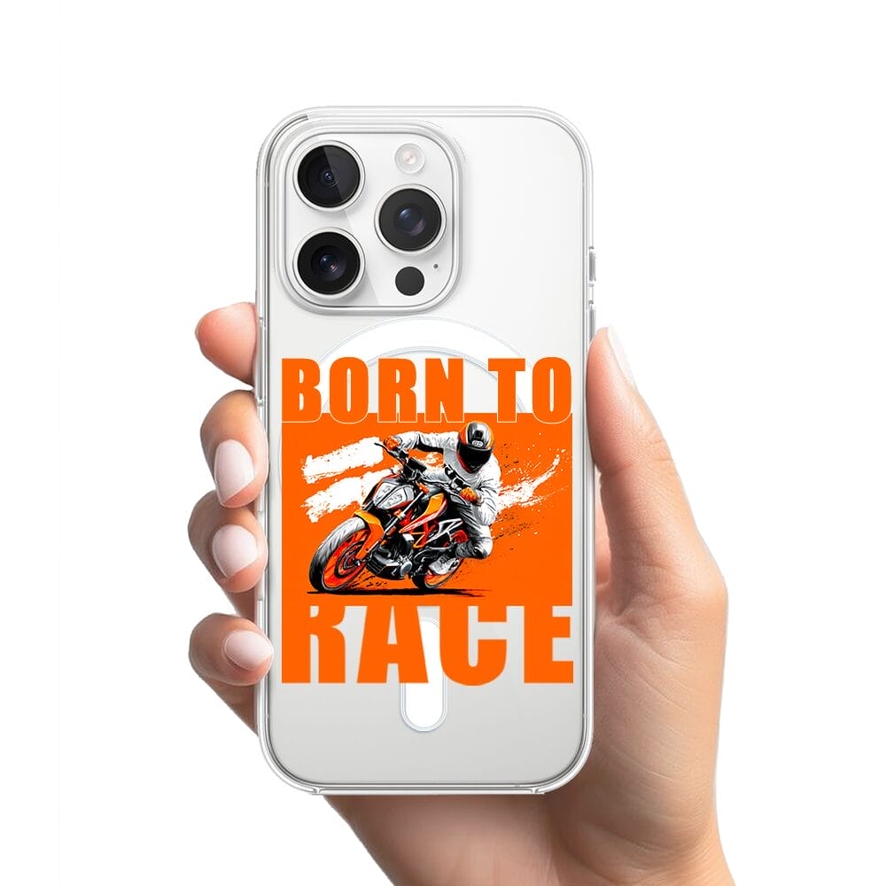 Etui do iPhone 15 Pro Max z MagSafe przeźroczyste, silikonowe Flexi, Bikers, Ścigacz - obrazek 2