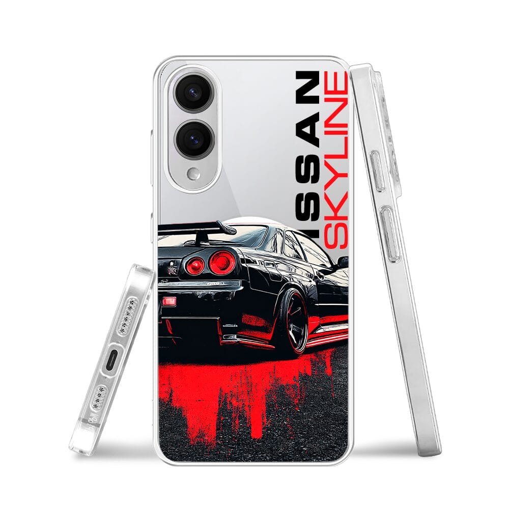 Etui do Samsung Galaxy S25 Edge z MagSafe przeźroczyste, silikonowe Flexi, Szybkie Auta, czarny Skyline - obrazek 3