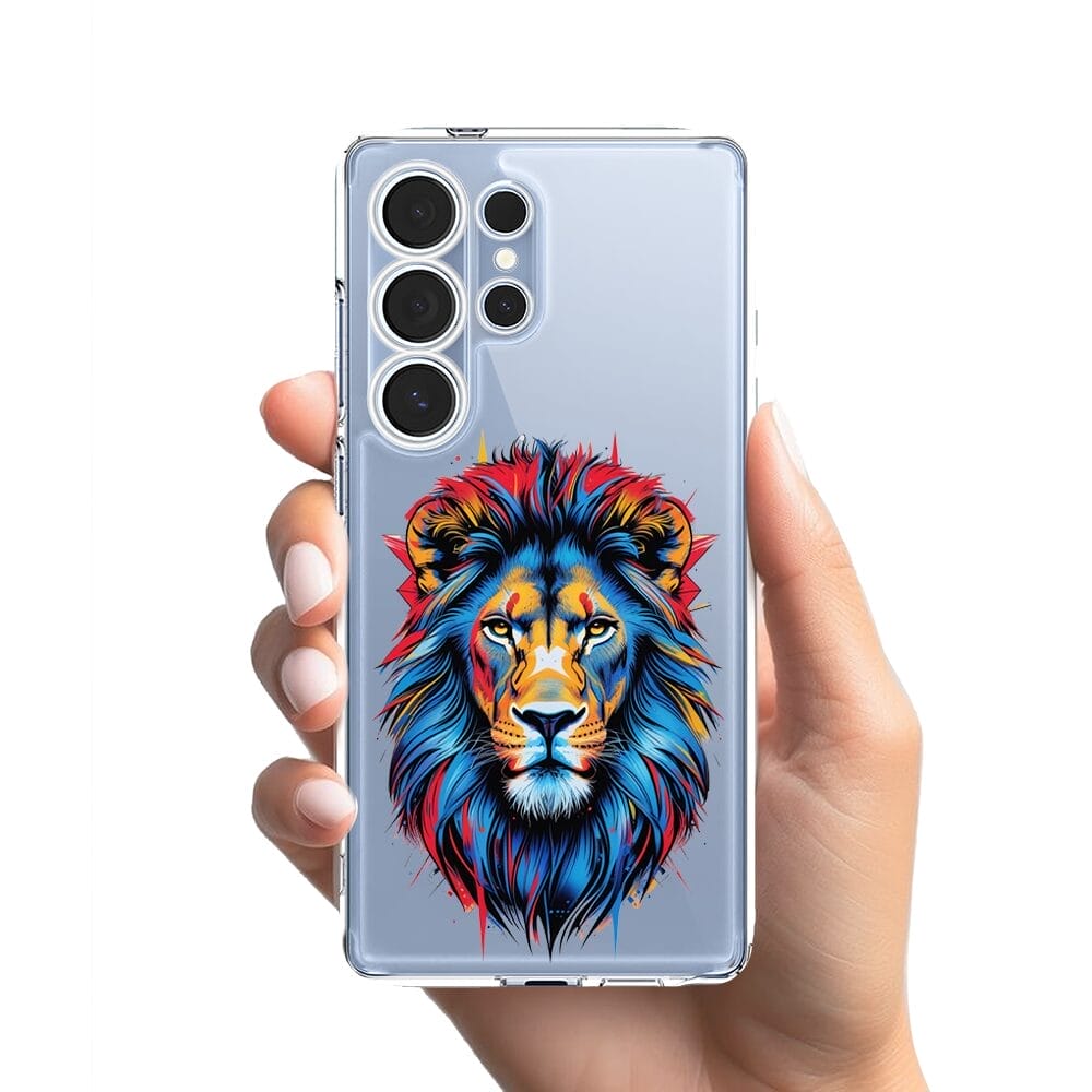 Etui do Samsung Galaxy S25 Ultra przeźroczyste, silikonowe Flexi, Dzika Mandala, Lew - obrazek 2