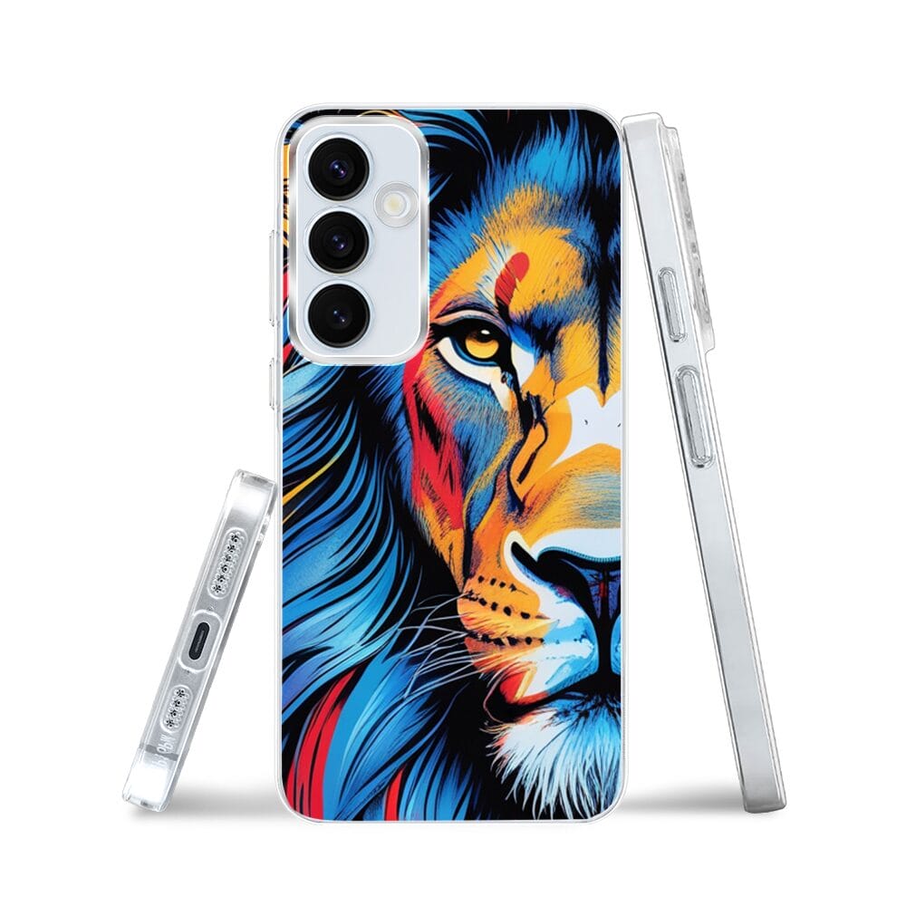 Etui do Samsung Galaxy A55 5G z MagSafe przeźroczyste, silikonowe Flexi, Dzika Mandala, Lwie spojrzenie - obrazek 3