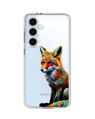 Etui do Samsung Galaxy S24 FE przeźroczyste, silikonowe Flexi, Dzika Mandala, Lis