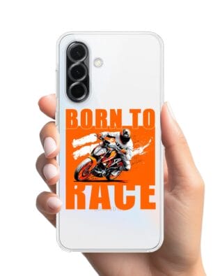 Etui do Samsung Galaxy A36 5G przeźroczyste, silikonowe Flexi, Bikers, Ścigacz