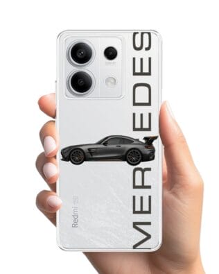 Etui do Xiaomi Redmi Note 13 Pro 5G przeźroczyste, silikonowe Flexi, Szybkie Auta, Stalowe AMG-GT