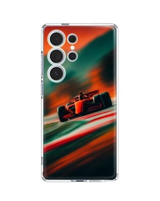 Etui do Samsung Galaxy S25 Ultra przeźroczyste, silikonowe Flexi, Szybkie Auta, Wyścig F1