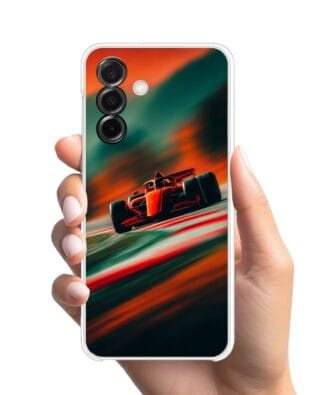 Etui do Samsung Galaxy A26 5G przeźroczyste, silikonowe Flexi, Szybkie Auta, Wyścig F1