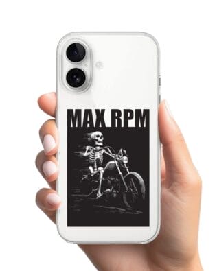 Etui do iPhone 16 przeźroczyste, silikonowe Flexi, Bikers, Ghost Rider