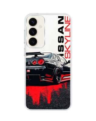 Etui do Samsung Galaxy S23 Plus z MagSafe przeźroczyste, silikonowe Flexi, Szybkie Auta, czarny Skyline