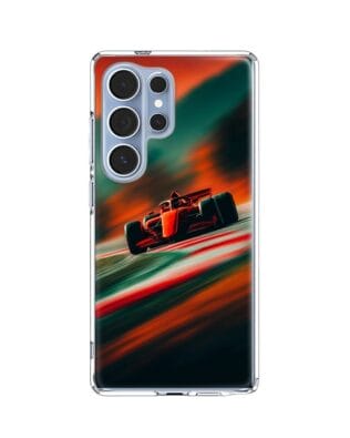 Etui do Samsung Galaxy S25 Ultra z MagSafe przeźroczyste, silikonowe Flexi, Szybkie Auta, Wyścig F1