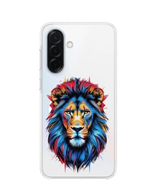 Etui do Samsung Galaxy A36 5G z MagSafe przeźroczyste, silikonowe Flexi, Dzika Mandala, Lew