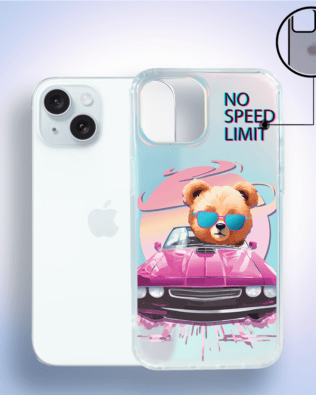 Etui do iPhone 15 IBIZU California Sunset, zmieniające kolor, Pink Car, różowy samochód