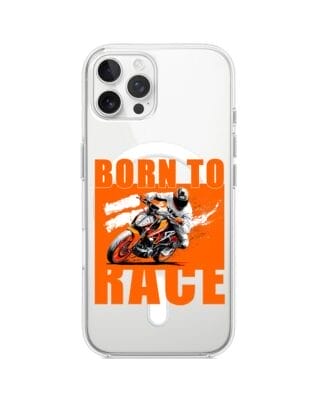 Etui do iPhone 12 Pro z MagSafe przeźroczyste, silikonowe Flexi, Bikers, Ścigacz