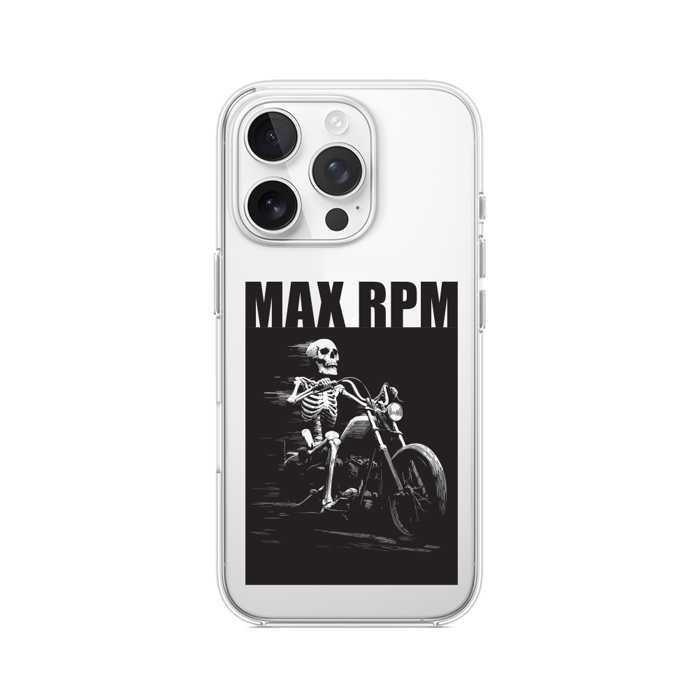 Etui do iPhone 16 Pro Max przeźroczyste, silikonowe Flexi, Bikers, Ghost Rider