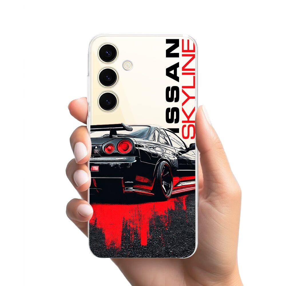 Etui do Samsung Galaxy S24 przeźroczyste, silikonowe Flexi, Szybkie Auta, czarny Skyline - obrazek 2