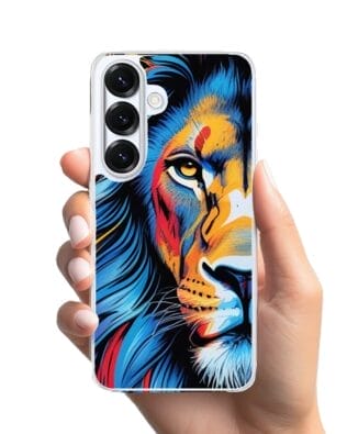 Etui do Samsung Galaxy S25 Plus z MagSafe przeźroczyste, silikonowe Flexi, Dzika Mandala, Lwie spojrzenie