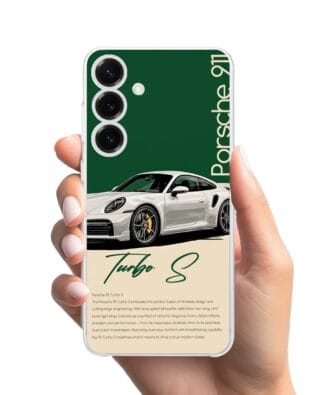 Etui do Samsung Galaxy S25 przeźroczyste, silikonowe Flexi, Szybkie Auta, Elegancja 911