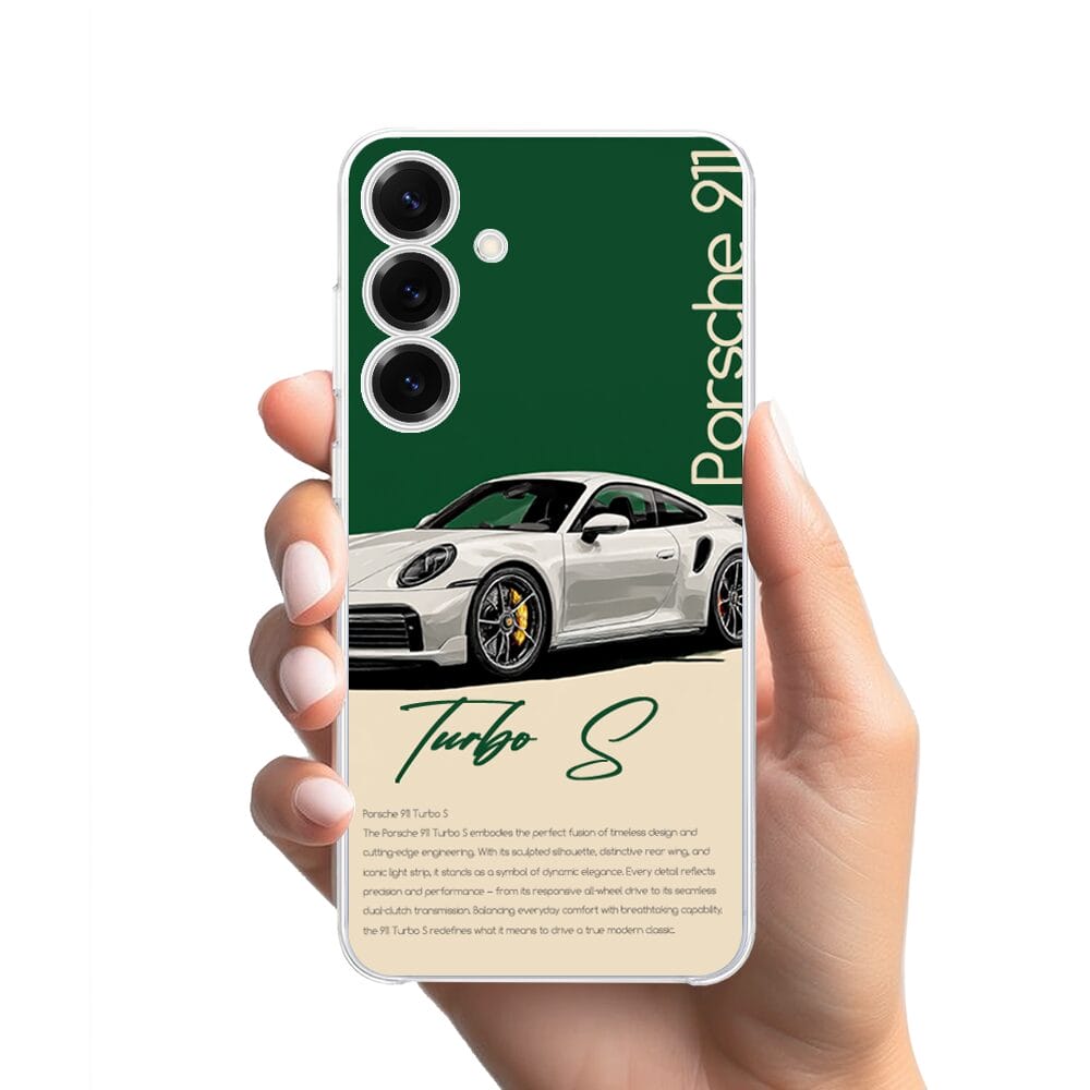 Etui do Samsung Galaxy S25 przeźroczyste, silikonowe Flexi, Szybkie Auta, Elegancja 911 - obrazek 2