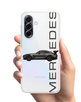 Etui do Samsung Galaxy A36 5G przeźroczyste, silikonowe Flexi, Szybkie Auta, Stalowe AMG-GT