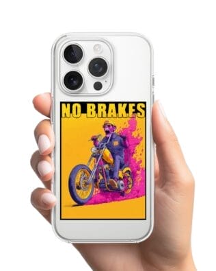 Etui do iPhone 14 Pro przeźroczyste, silikonowe Flexi, Bikers, Motocyklem przez świat