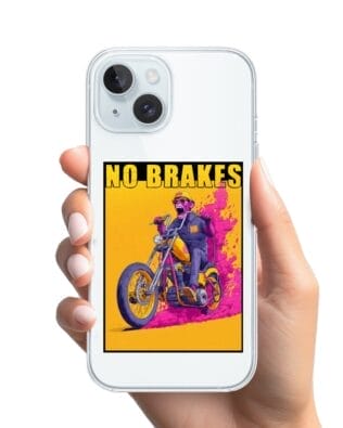 Etui do iPhone 15 Plus przeźroczyste, silikonowe Flexi, Bikers, Motocyklem przez świat