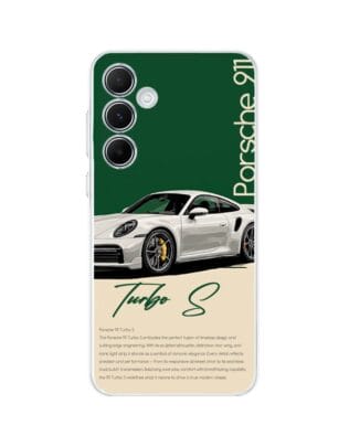 Etui do Samsung Galaxy A55 5G przeźroczyste, silikonowe Flexi, Szybkie Auta, Elegancja 911