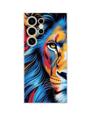 Etui do Samsung Galaxy S24 Ultra przeźroczyste, silikonowe Flexi, Dzika Mandala, Lwie spojrzenie