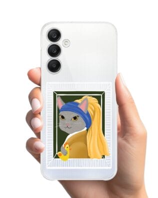 Etui do Samsung Galaxy A25 5G przeźroczyste, silikonowe Flexi, kotek z kurczakiem