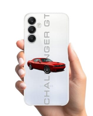 Etui do Samsung Galaxy A25 5G przeźroczyste, silikonowe Flexi, Szybkie Auta, czerwony Challenger GT