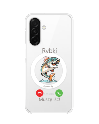 Etui do Samsung Galaxy A26 5G z MagSafe przeźroczyste, silikonowe Flexi, rybki dzwonią