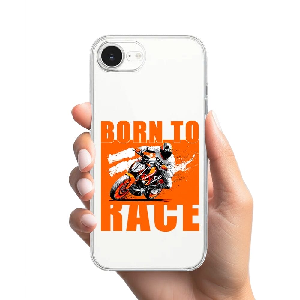 Etui do iPhone 16e przeźroczyste, silikonowe Flexi, Bikers, Ścigacz - obrazek 2