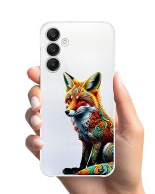 Etui do Samsung Galaxy A25 5G przeźroczyste, silikonowe Flexi, Dzika Mandala, Lis