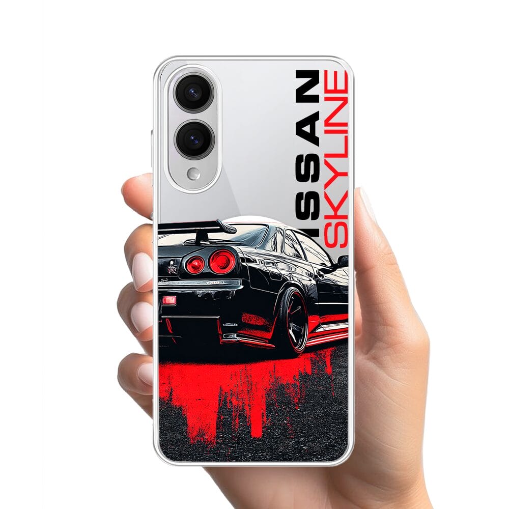 Etui do Samsung Galaxy S25 Edge z MagSafe przeźroczyste, silikonowe Flexi, Szybkie Auta, czarny Skyline - obrazek 2