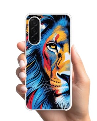 Etui do Samsung Galaxy A26 5G z MagSafe przeźroczyste, silikonowe Flexi, Dzika Mandala, Lwie spojrzenie
