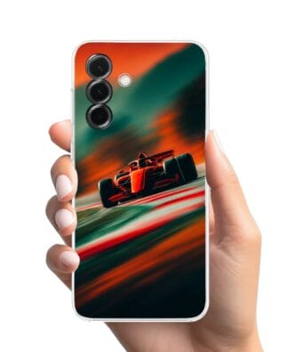 Etui do Samsung Galaxy A36 5G przeźroczyste, silikonowe Flexi, Szybkie Auta, Wyścig F1
