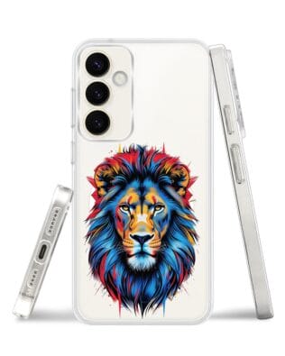 Etui do Samsung Galaxy S23 z MagSafe przeźroczyste, silikonowe Flexi, Dzika Mandala, Lew