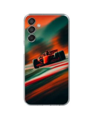 Etui do Samsung Galaxy M15 5G przeźroczyste, silikonowe Flexi, Szybkie Auta, Wyścig F1