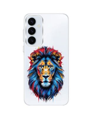 Etui do Samsung Galaxy A35 5G z MagSafe przeźroczyste, silikonowe Flexi, Dzika Mandala, Lew