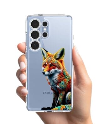 Etui do Samsung Galaxy S25 Ultra przeźroczyste, silikonowe Flexi, Dzika Mandala, Lis