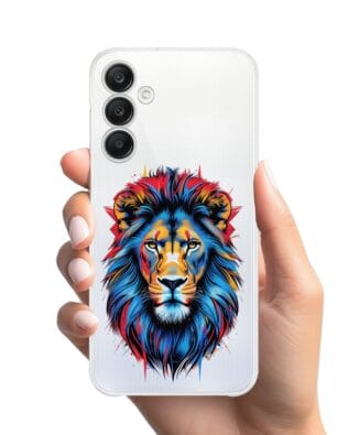 Etui do Samsung Galaxy A25 5G przeźroczyste, silikonowe Flexi, Dzika Mandala, Lew