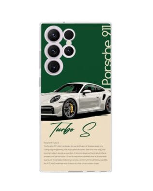 Etui do Samsung Galaxy S23 Ultra przeźroczyste, silikonowe Flexi, Szybkie Auta, Elegancja 911