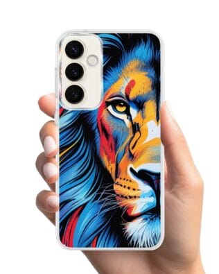 Etui do Samsung Galaxy S23 z MagSafe przeźroczyste, silikonowe Flexi, Dzika Mandala, Lwie spojrzenie