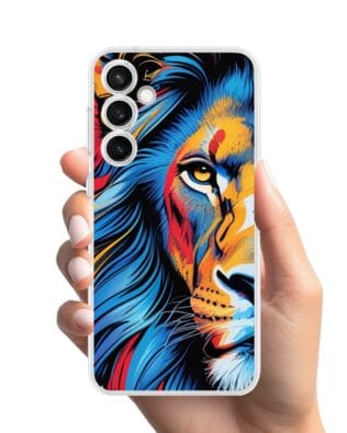Etui do Samsung Galaxy S23 Plus przeźroczyste, silikonowe Flexi, Dzika Mandala, Lwie spojrzenie