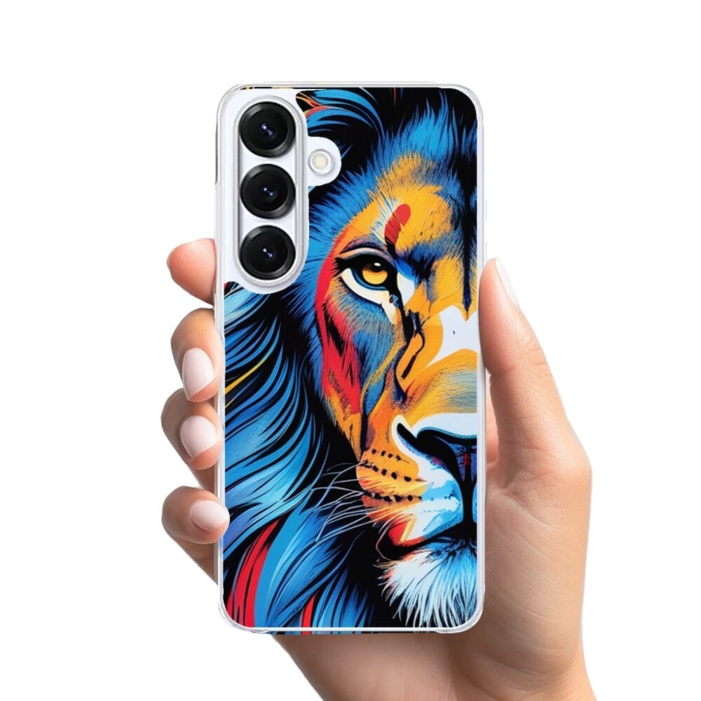 Etui do Samsung Galaxy S25 z MagSafe przeźroczyste, silikonowe Flexi, Dzika Mandala, Lwie spojrzenie - obrazek 2