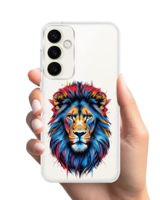 Etui do Samsung Galaxy S23 FE 5G z MagSafe przeźroczyste, silikonowe Flexi, Dzika Mandala, Lew