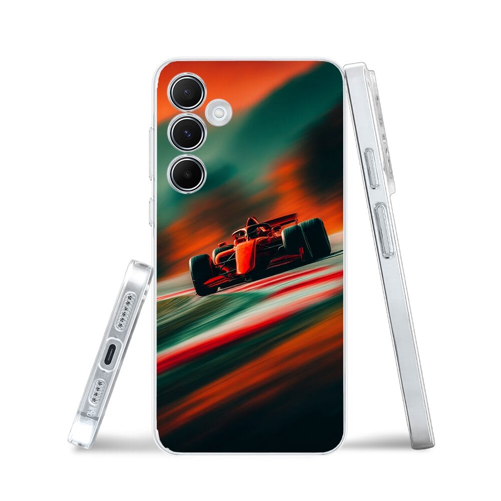 Etui do Samsung Galaxy M35 5G przeźroczyste, silikonowe Flexi, Szybkie Auta, Wyścig F1 - obrazek 3