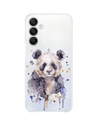 Etui do Samsung Galaxy A25 5G przeźroczyste, silikonowe Flexi, Akwarelowe Zoo, Panda
